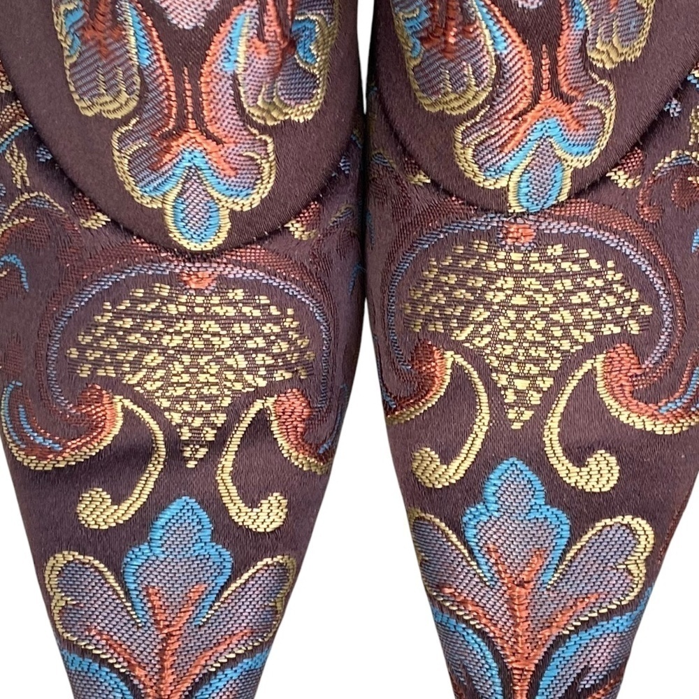 ROCKWELL THARP Signed Brocade Booties Chocolate Gold Turquoise Size 38 - Picture 9 of 11